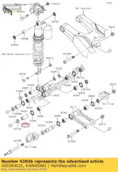 Tutaj możesz zamówić tuleja wahacza, l = kx250 od Kawasaki , z numerem części 420360021: