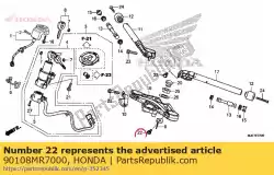 bout, flens, 8x40 van Honda, met onderdeel nummer 90108MR7000, bestel je hier online: