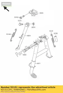 Kawasaki 921511291 bolt,side stand - Bottom side