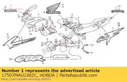 Aquí puede pedir raya a, r * type5 * de Honda , con el número de pieza 17507MALG30ZC: