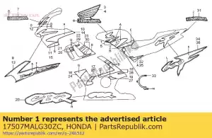 Honda 17507MALG30ZC stripe a, r * type5 * - Lado inferior