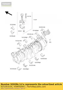 Kawasaki 920281626 bucha, virabrequim, # 1 - Lado inferior