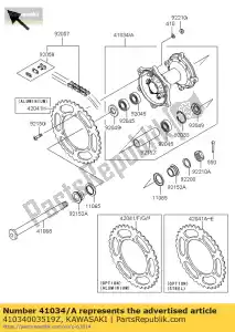 Kawasaki 41034003519Z tambour-assy, ??frein arrière, gr - La partie au fond