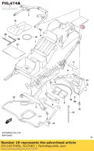 Suzuki 6311415H00 guardabarros, trasero bajo - Lado inferior