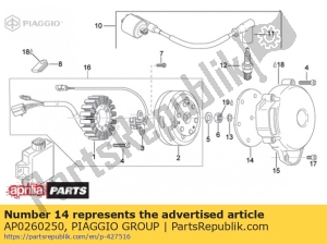 aprilia AP0260250 silent-block - Bottom side