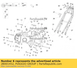 Aprilia 2B001452, Wk?adka wahacza zewn?trznego prawa -5, OEM: Aprilia 2B001452