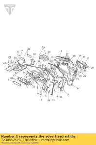 triumph T2305525PR t2305525-pr tanque de panel derecho - Lado inferior