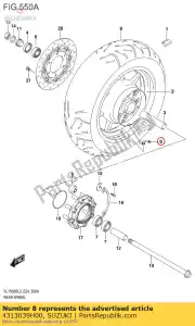 Suzuki 4313039H00 valve assy, ??roue - La partie au fond