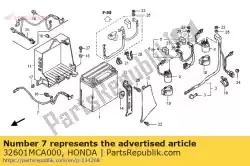 Aqui você pode pedir o cabo, terra da bateria em Honda , com o número da peça 32601MCA000: