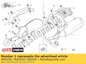 aprilia 860558 tuyau d'échappement cat. e2 - La partie au fond