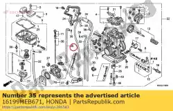 Aqui você pode pedir o tubo, ventilação de ar em Honda , com o número da peça 16199MEB671: