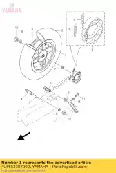 Ici, vous pouvez commander le roue arrière coulée auprès de Yamaha , avec le numéro de pièce 4UPF53387000: