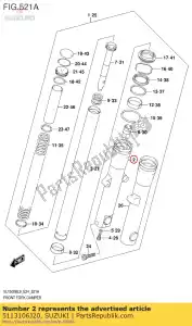 Suzuki 5113106J20 tubo, exterior, r - Lado inferior