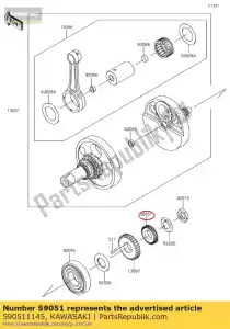 kawasaki 590511145 gear-spur,29t kl600-b1 - Bottom side