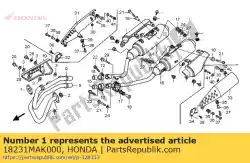 Aquí puede pedir articulación, ej. Tubo de Honda , con el número de pieza 18231MAK000: