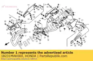 Honda 18231MAK000 articulación, ej. tubo - Lado inferior