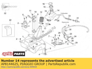 aprilia AP8144625 tankdop - Onderkant