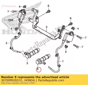 honda 30700MGSD31 conjunto de tapa, supresor de ruido - Lado inferior