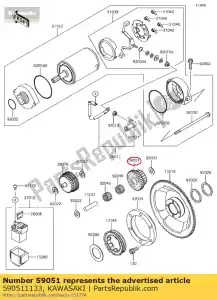 kawasaki 590511133 tandwiel, 20t & 37t kl600-b1 - Onderkant