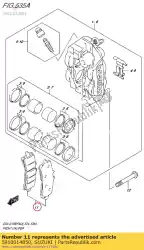 Here you can order the brake pad set, front from Suzuki, with part number 5910014850: