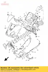 yamaha 5XLF171L00P8 toupeira, tampa lateral 1 - Lado inferior