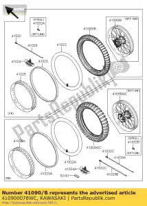 kawasaki 410900078WC wiel, fr, 1.60x21, al nipp kx250 - Onderkant