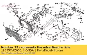 honda 19535MAZ000 água encanada - Lado inferior