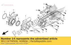 Aqui você pode pedir o parafuso, soquete, 6x22 em Honda , com o número da peça 90111KTW900: