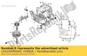 honda 15420MA6000 perno comp., centro del filtro de aceite - Lado inferior