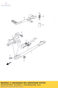 suzuki 4231047H00 stand comp,prop - Bottom side