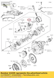 Kawasaki 210390007 escovar - Lado inferior