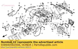 Ici, vous pouvez commander le rondelle à vis, 5x20 auprès de Honda , avec le numéro de pièce 938940502008: