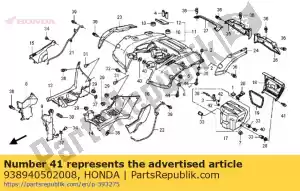 Honda 938940502008 arandela de tornillo, 5x20 - Lado inferior