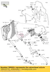 Aquí puede pedir manguera, radiador de tubo de 3 vías zx1000 de Kawasaki , con el número de pieza 390620735: