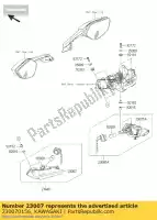 230070156, Kawasaki, lens-comp, lampe de signalisation zx1000jb kawasaki zx 1000 2011 2012 2013 2014 2015, Nouveau