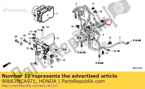 honda 90663MCA971 braçadeira, tubo de freio (6.8) - Lado inferior