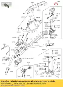 kawasaki 390740011 01 palanca-conjunto-acelerador - Lado inferior