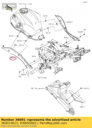 Ici, vous pouvez commander le côté couvercle, lh kle650eff auprès de Kawasaki , avec le numéro de pièce 360010612: