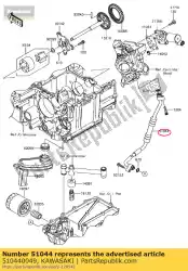 Ici, vous pouvez commander le tube-assy, ?? P. Ex. Huile zg1400a8f auprès de Kawasaki , avec le numéro de pièce 510440049: