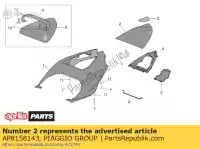 AP8158143, Piaggio Group, Housse de selle. noir aprilia  rsv 1000 2004 2005 2006 2007 2008, Nouveau