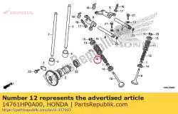 Here you can order the spring, valve inner from Honda, with part number 14761HP0A00: