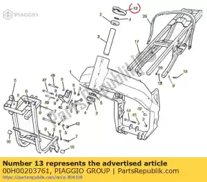 Piaggio Group 00H00203761 cubrir - Lado inferior