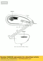 560540729, Kawasaki, marque, capot latéral, 800 ej800abf kawasaki w 800 2011 2012, Nouveau