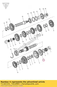 triumph T1181535 engrenagem, 2ª, entrada - Lado inferior