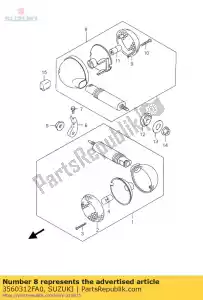 suzuki 3560312FA0 lamp achteraan - Onderkant