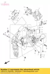 Aqui você pode pedir o capa 3 em Yamaha , com o número da peça 1MD2117N0000: