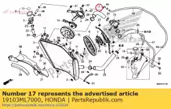 Ici, vous pouvez commander le joint, tube auprès de Honda , avec le numéro de pièce 19103ML7000: