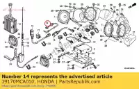 39170MCA010, Honda, cordon comp. (aux) honda  gl 1800 2001 2002 2003 2004 2005 2006 2007 2008 2009 2010 2012 2013 2017, Nouveau