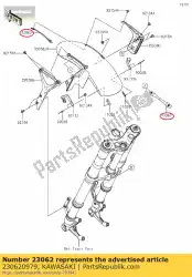 Here you can order the 01 bracket-comp from Kawasaki, with part number 230620979: