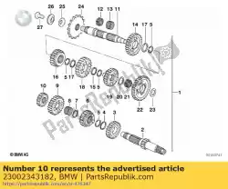 Here you can order the gear wheel, 2nd gear - 16 z            from BMW, with part number 23002343182: